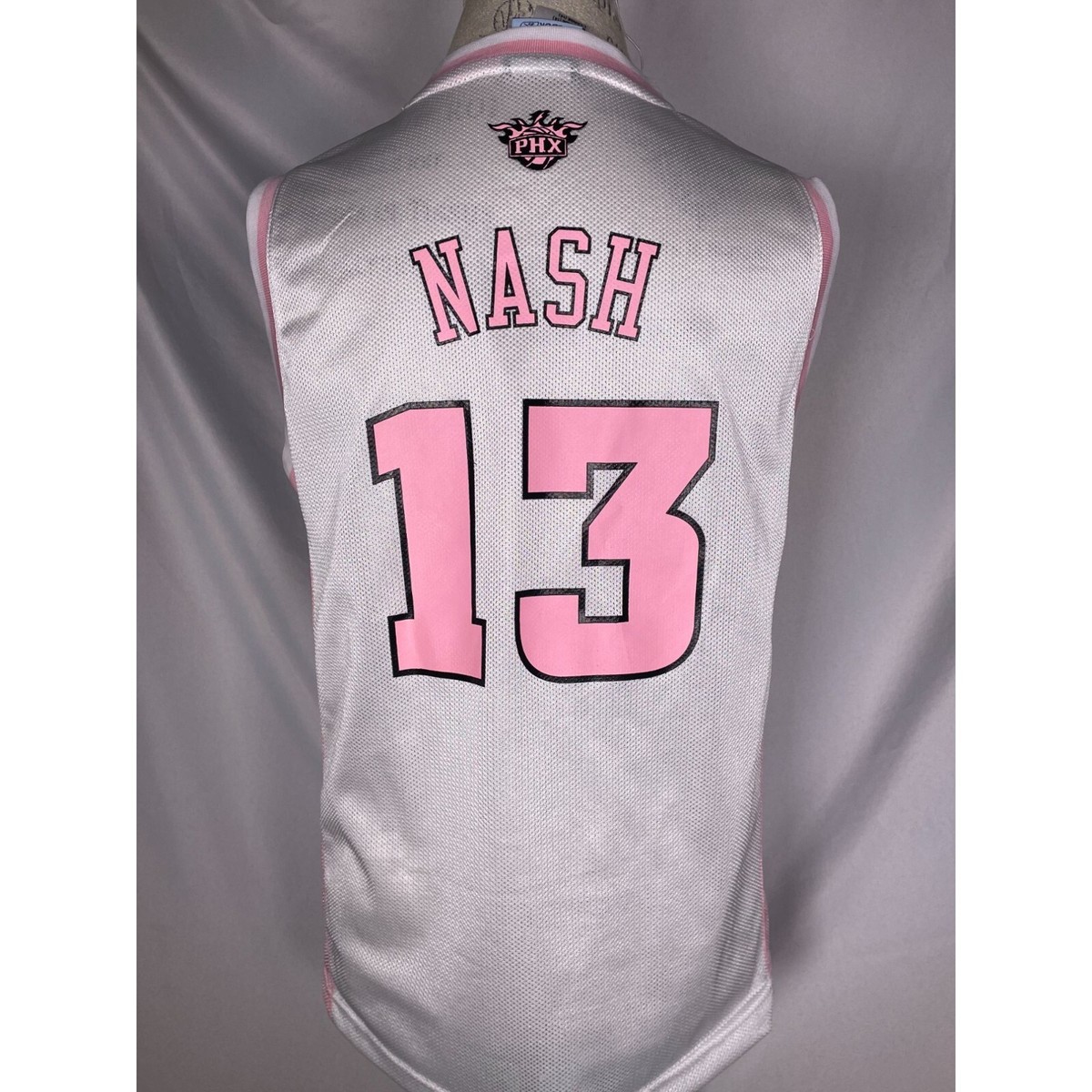 Stave Nash #13 Phoenix Suns NBA 4Her Reebok White Pink