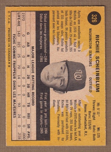 Béisbol OPC 1971 (265-393) * Tú eliges * Condiciones enumeradas - Imagen 43 de 94