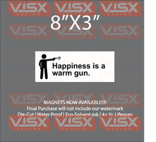 Happiness is a warm gun Magnet or Bumper Sticker funny nra amendment ammo rifle
