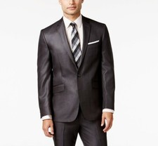 Kenneth Cole Reaction Slim-Fit Charcoal Basketweave Blazer sz. 40R 134769