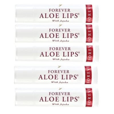 Lot De 5 Baumes à Lèvres Forever Aloe Lips - Aloe Vera Et Jojoba, Expire 11/2028