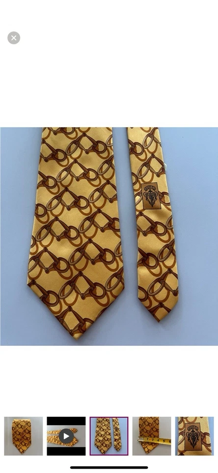 Corbata de seda con estampado de mordisco de caballo Gucci Foto 2 de 4