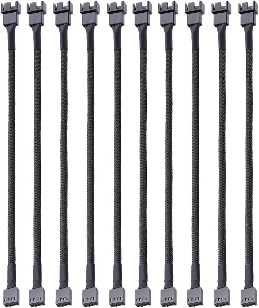 10Pcs 4 Pin PWM Fan Extension Power Cable Connector Case Male to Female for Comp