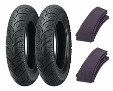 (2) Kenda 2.50-10 K329 Tires & Tubes Honda SB50 EliteE/NQ50 Spree & Yamaha Razz