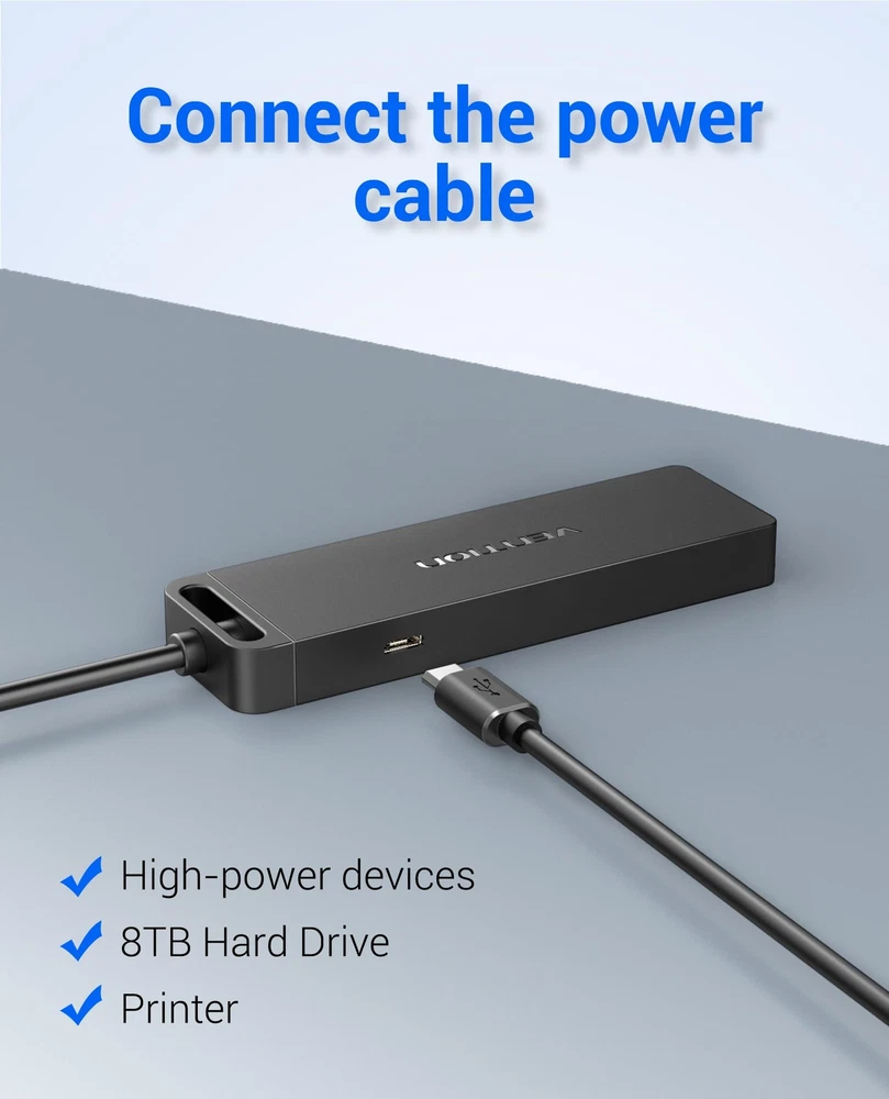 4-Port USB 3.0 Hub with 1.5ft Cable - Ultra-Slim Splitter & Charging Support