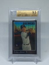 2019 Topps Heritage Keston Hiura RC Black Chrome Refractor /69 BGS 9.5 True Gem