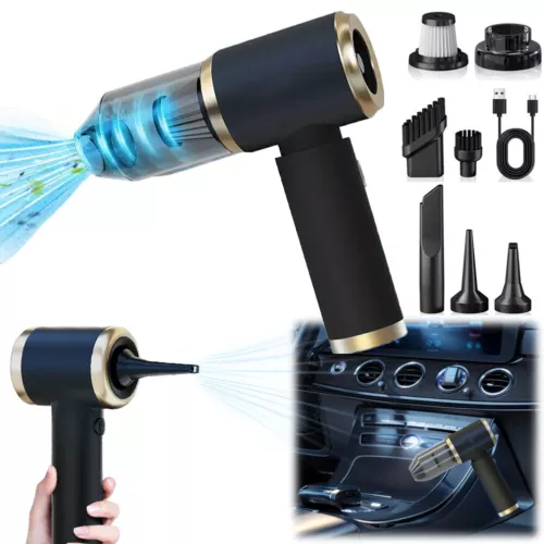Mini Vehicle Vacuum Cleaner 8 Accessories 4000mAh Battery 60W Power Cordless Set - Picture 1 of 17