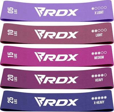RDX Resistance Bands 5 Level Set, REACH RoHS CPSIA Pack of 5 - Set 3 