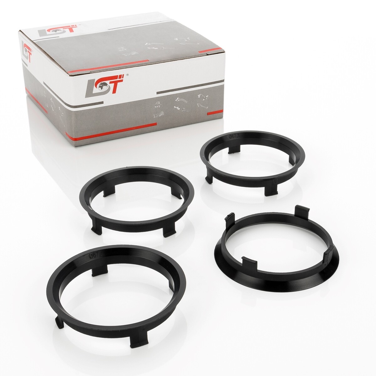 4X Centering Rings Spacers For Aluminum Rims Ø 67.1 Mm - Ø 72.6 Mm For SUZUKI