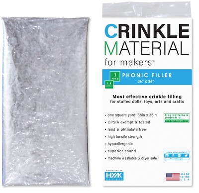 HYAKDesigns Crinkle Material 1 Yard - DIY Crafts, Sensory Baby Toys, Pet Toys