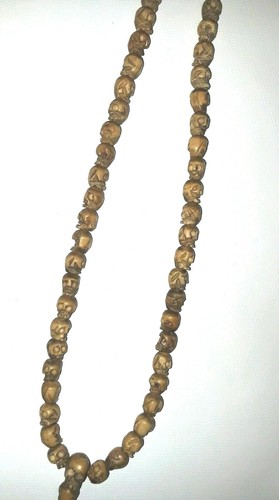 Skull Prayer Beads Antique Tibetan Asian Very Buddhist Healing Beaded Necklace - Picture 4 of 6