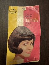 1960s Nylon Elastic Edge Hair Net Mesh Vintage Original Packaging