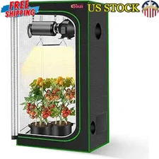 Indoor Hydroponic Grow Tent 24x24x48 W/ New Reflective Mylar Observation Window