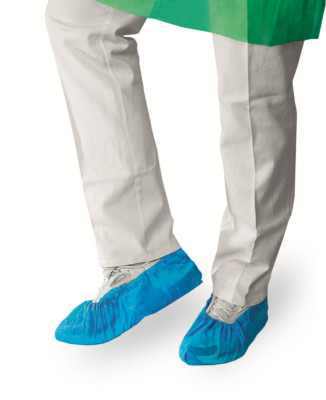 Meditrade Einmal-Überziehschuhe blau PE Einweg-Überschuhe 100 Stück