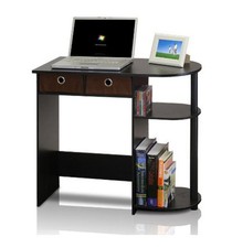 Computer Desk for Small Spaces Office Home Table Wood Workstation Espresso Brown