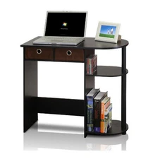 Computer Desk for Small Spaces Office Home Table Wood Workstation Espresso Brown
