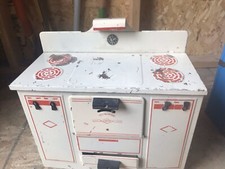 Vintage Empire Metal White/ Red Toy Stove Playhouse