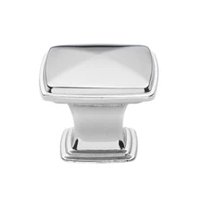 GlideRite 1-1/4" Square Deco Cabinet Hardware Knob Polished Chrome - 81091-PC-1