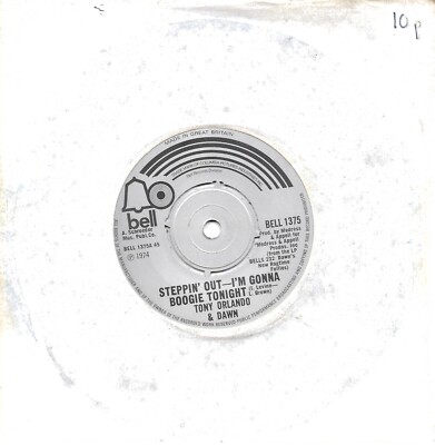 Tony Orlando & Dawn-Steppin' Out-I'm Gonna Boogie 7'' vinyl single Bell 1974
