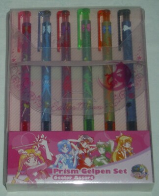 1x Set Sailor Moon Sun-Star Stationery Gel-Pens Merkur Mars Jupiter Venus Tuxedo