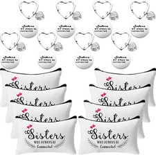 Paterr 16 Pcs Funny Sister Gifts from Sister Side by Side or Miles Apart Sisters