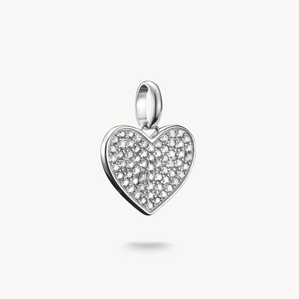 Thomas Sabo Charm AnhäNger Herz 925 Sterlingsilber WeißE Steine CC1277-051-14-image