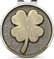 K9King Lucky 4 Leaf Clover Golf Ball Marker & Magnetic Hat Clip - Unique Gift