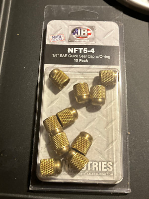 NEW - JB NFT5-4  -- 1/4'' SAE Quick Seal Brass Cap w/ O-Ring 10-Pack HVAC FREON ^