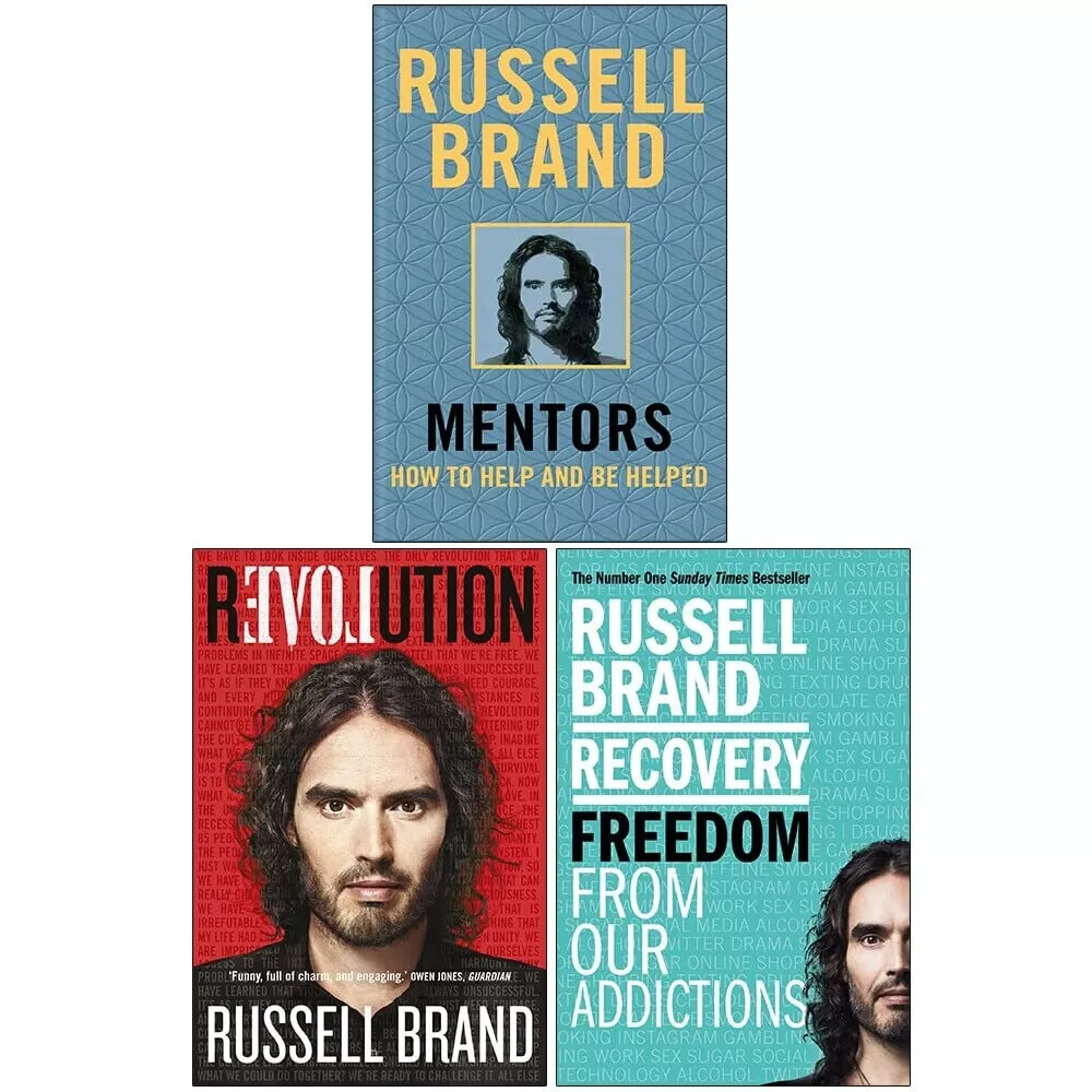 Russell Brand 3 Books Collection Set (Revolution, Recovery, Mentors) NEW