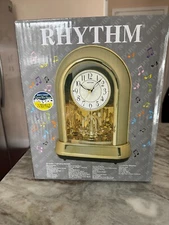 Rhythm Clocks "Crystal Dulcet II" Musical Motion Mantel Clock, Champagne