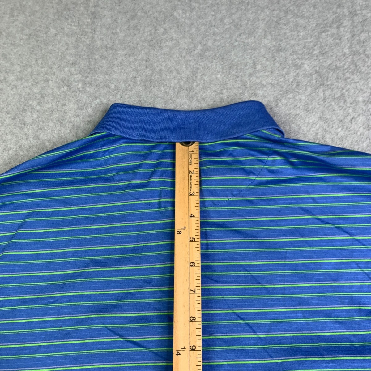TIGER WOODS ストライプ ポロシャツ Tiger Woods Collection Polo Shirt XL Blue Striped