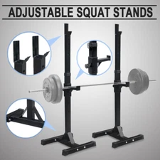 2 Barbell Squat Rack Stand  Bench Press 40"-67" Weight Liftting Fitness Exercise