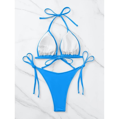 Women Sexy Bikini Set Bra Thong Set Swimwear Solid Swimsuits Beach Wear G string - Bild 21 von 26
