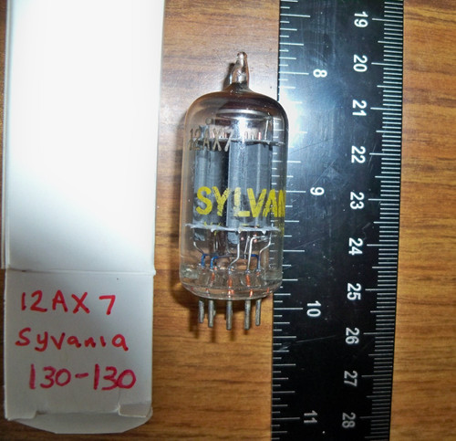 Strong SYLVANIA Long Gray Plate O Getter 12AX7 / ECC83 Tube - 130/130