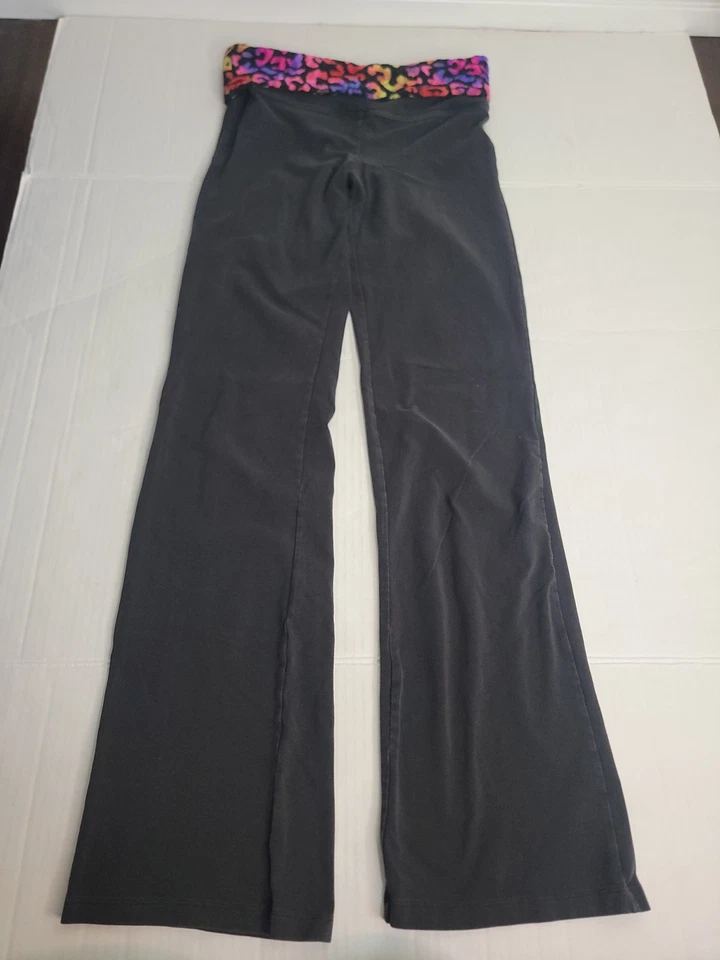 Vintage Victoria's Secret PINK Fold Over Yoga Pants Bling Animal Print Medium - Image 2 of 4
