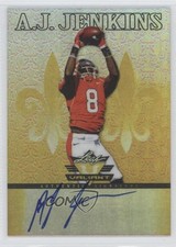 2012 Leaf Valiant Yellow 6/10 AJ Jenkins #AJJ Auto 0a7