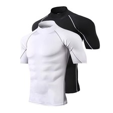 Compression T-Shirt Men Bodybuilding Sportswear Short Sleeve Quick Dry Workout