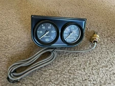 Auto Meter Gauge Set 2326  Auto Gage Oil Pres/Water Temp Black Panel Mech