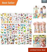 Vibrant 300 Temporary Tattoos for Boys and Girls - Dinosaurs, Animals, and More