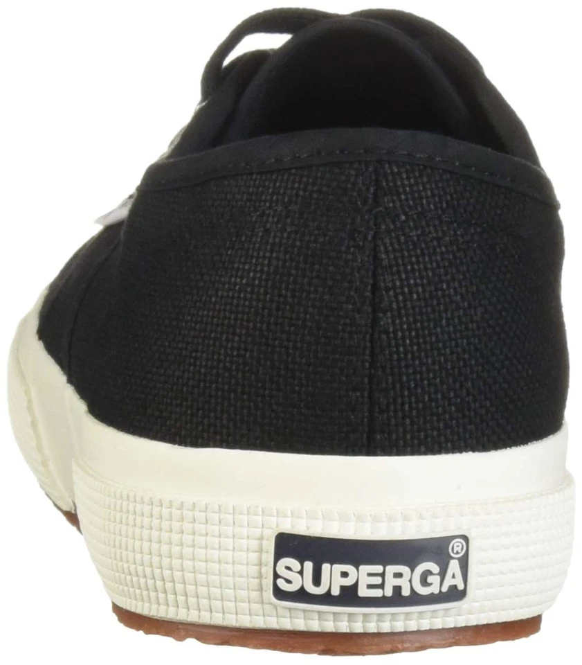 Superga 2750 Cotu Classic Black White Canvas Lace Up Rounded Toe Tennis Sneaker - Image 3 of 4