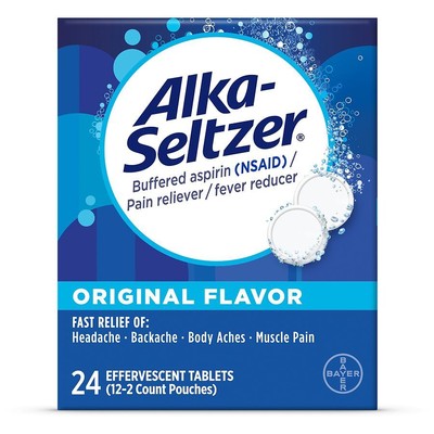 Alka-Seltzer Effervescent Tablets Original Formula Fast Relief Of Heartburn 24Ct