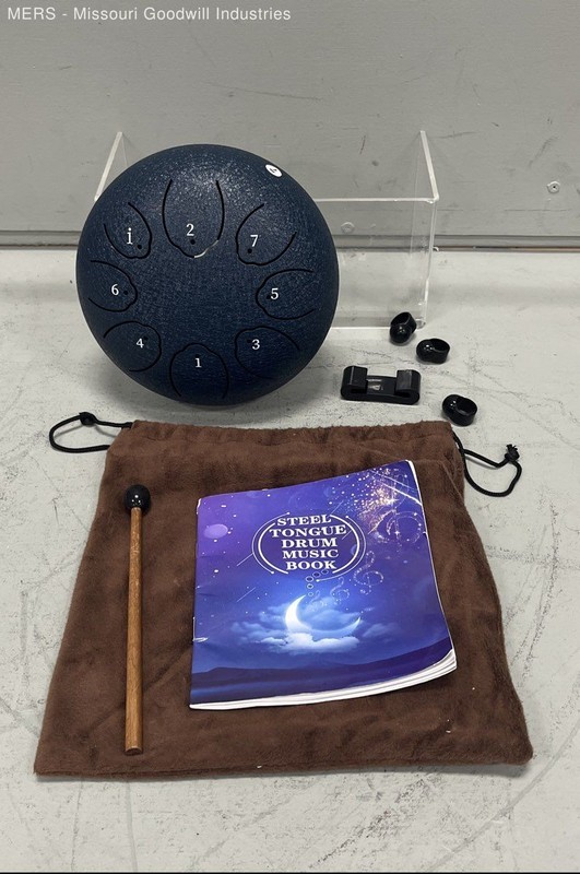 Steel Tongue Drum 6 Inch 8-Note Percussion Instrument Navy Blue with Case