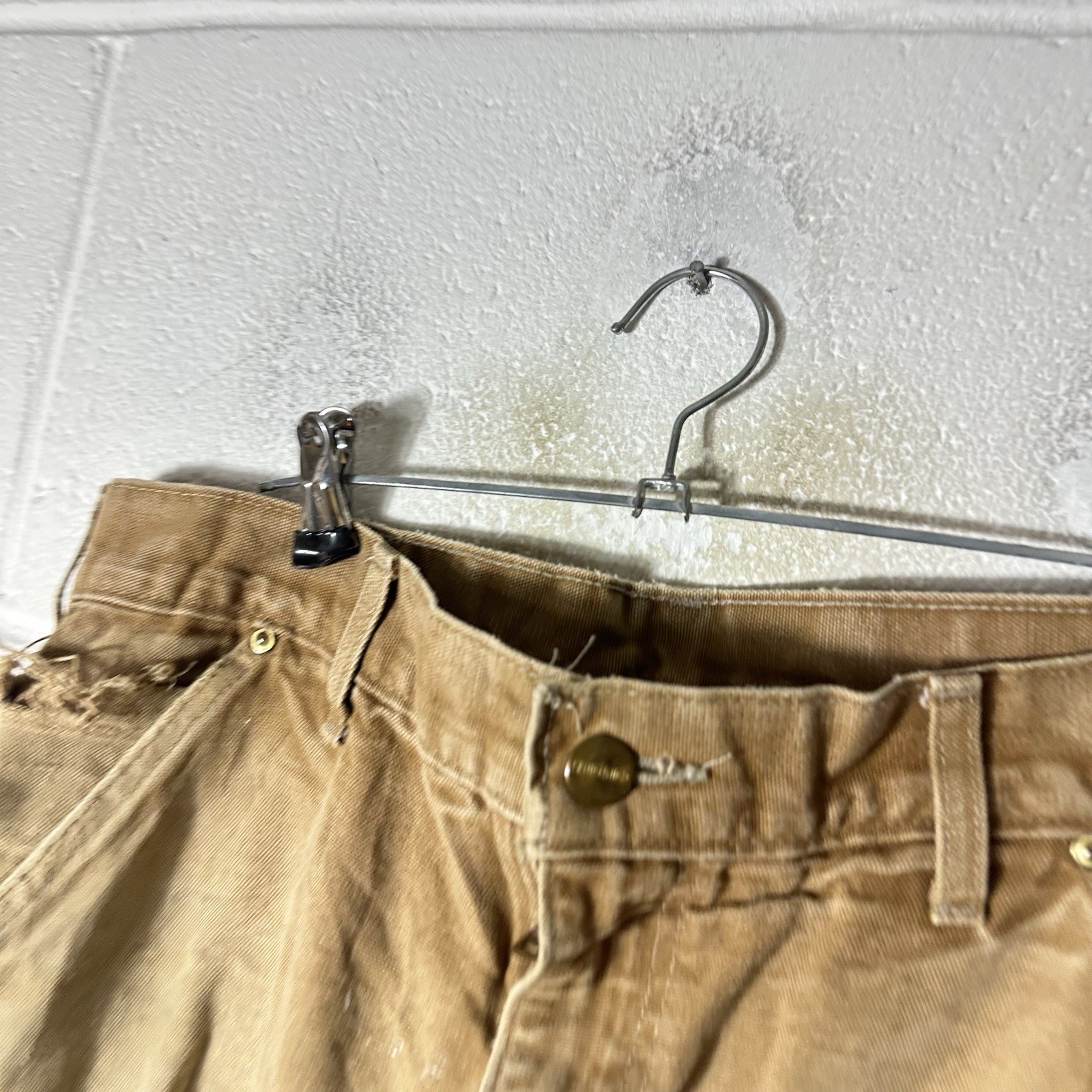 Vintage Carhartt Trousers Mens W33 L32 Brown Double Knee Carpenter Made In USA* thumbnail 4