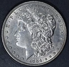 1884 $1 MORGAN SILVER DOLLAR KM#110 Grade:  AU++ A6118