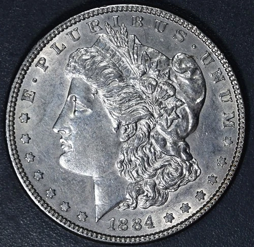 1884 $1 MORGAN SILVER DOLLAR KM#110 Grade:  AU++ A6118