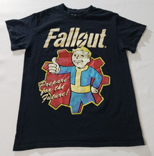 Fallout Vault Boy Officially Licensed Gamer Adult T Shirt Small Black Cotton