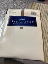 One Pair Vintage Hanes Resilience Pantyhose Size AB Cafe Au Lait Almost Nude NOS
