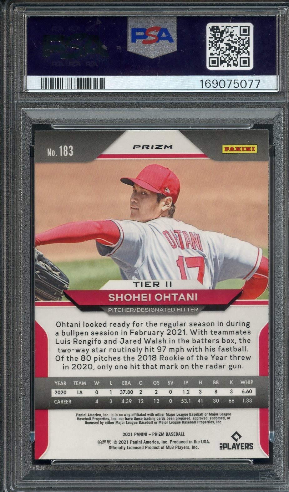 2021 Panini Green Wave Prizm #183 Shohei Ohtani PSA 10 Low Pop 6 LA Angels 5077 view 2