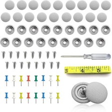 60PCS Car Roof Headliner Repair Kit, Roof Snap Rivets Grey Flannelette