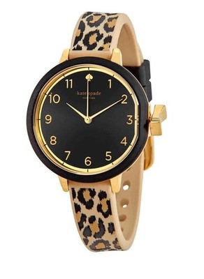 Kate Spade F1801 Womens KSW1485 Leopard Park Row Quartz Watch